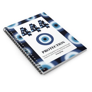 Angel Number Spiral Notebook, Aesthetic Notebook Journal, Evil Eye Spiritual Spiral Notebook Journal, Soft Cover - Ruled Line image 3