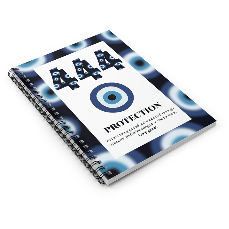 Angel Number Spiral Notebook, Aesthetic Notebook Journal, Evil Eye Spiritual Spiral Notebook Journal, Soft Cover - Ruled Line image 3