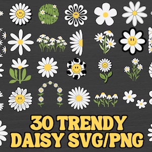 Retro SVG, Daisy SVG, Groovy PNG, Happy Face Svg, Flower Svg, Trendy Clipart Cricut Silhouette png, Hippie Boho svg, Retro Daisy Shirt