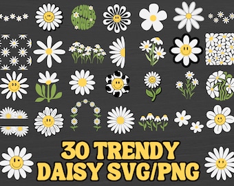 Retro SVG, Daisy SVG, Groovy PNG, Happy Face Svg, Flower Svg, Trendy Clipart Cricut Silhouette png, Hippie Boho svg, Retro Daisy Shirt