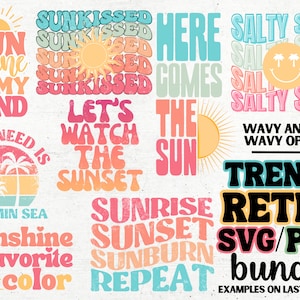 Retro Svg Bundle, Groovy Svg, Summer Svg, Trendy Svg, Beach Png, Summer Time Png, Summer Vibes, Sublimation Cricut Silhouette Summer Shirt