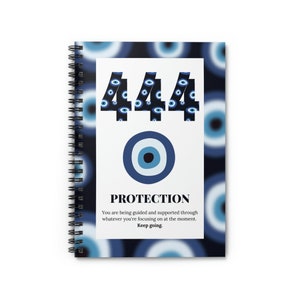 Angel Number Spiral Notebook, Aesthetic Notebook Journal, Evil Eye Spiritual Spiral Notebook Journal, Soft Cover - Ruled Line image 1