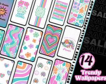 iPhone Wallpaper, Aesthetic Trendy Retro Phone Wallpaper, Boho Wallpaper, iOS Wallpaper and Home Screen, Digital Download