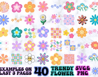 Retro SVG, Daisy SVG, Groovy SVG, Daisy Flower Svg, Happy Face Svg, Trendy Clipart Cricut Silhouette png, Hippie Boho svg, Retro Shirt