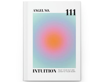 Trendy Aesthetic Angel Numbers Aura Spiritual 111 Notebook Hardcover Journal Matte