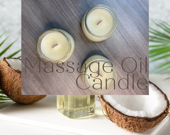 Body Balm Candle: Body Butter and Oil/ Natural Ingredients/ Coconut Paradise Fragrance/ Gift/ Lotion Massage Candle