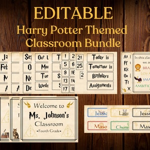 EDITABLE // Personalized HP Theme Classroom Bundle // Instant Download // Printable