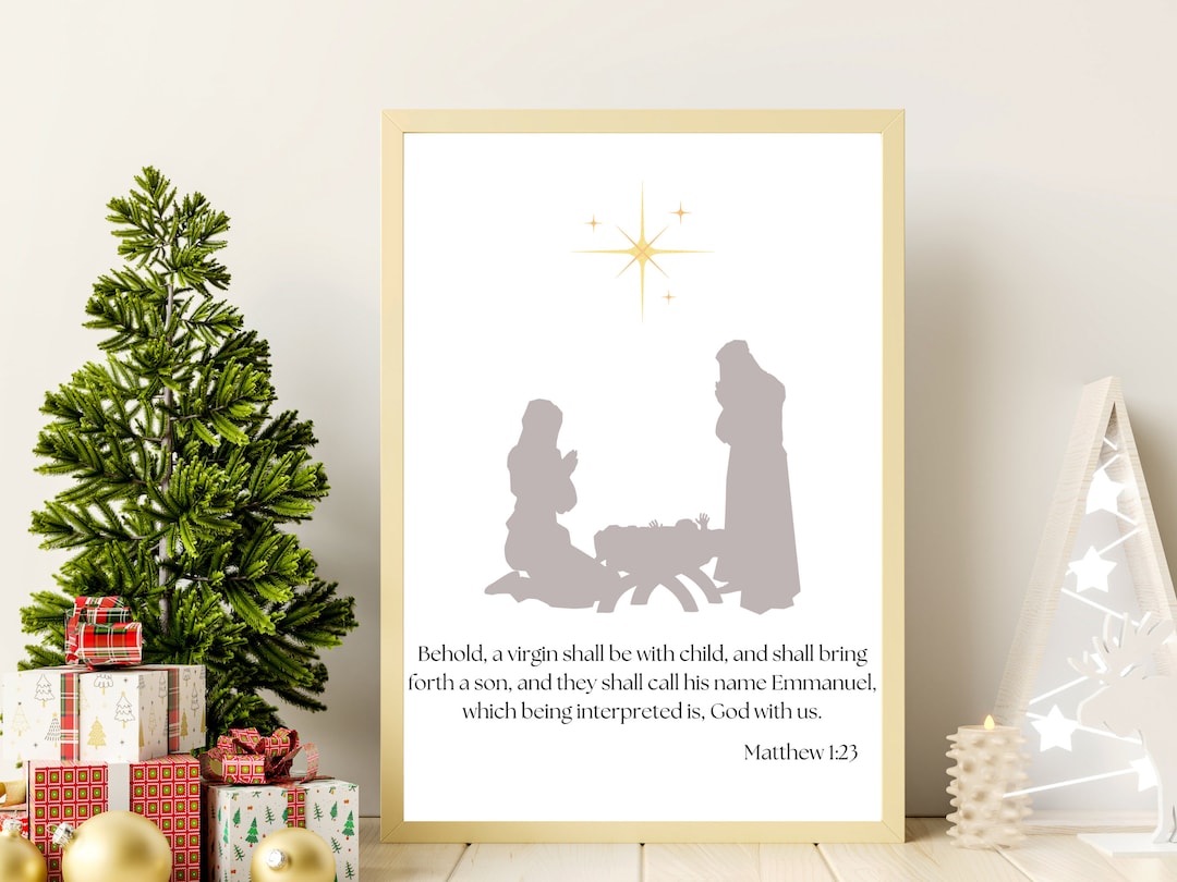 Nativity Scene Scripture Christmas Scripture Nativity Scene // Printable Wall Art // Instant ...