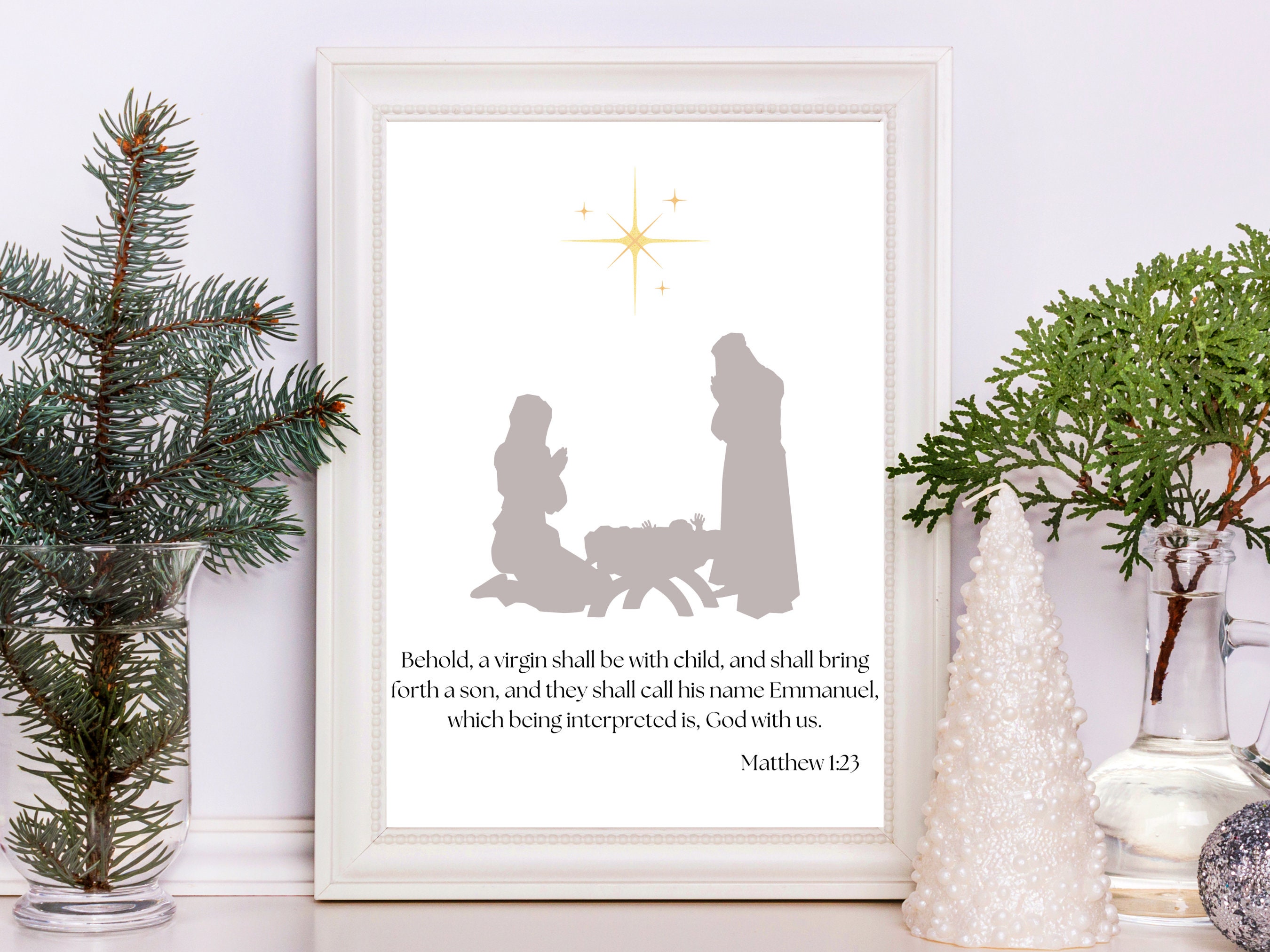 Nativity Scene Scripture Christmas Scripture Nativity Scene // Printable Wall Art // Instant ...
