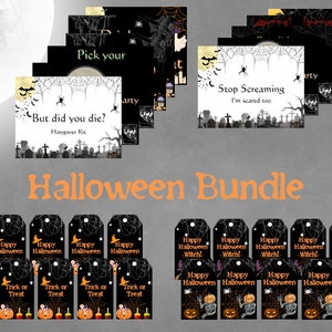 Druckbares Halloween Bundle // Karten und Geschenkanhänger // Sofort Download // Digital