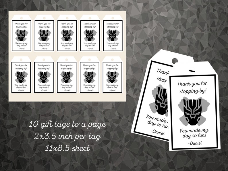 EDITABLE Black Panther Themed Birthday Invitation // Thank You Gift ...