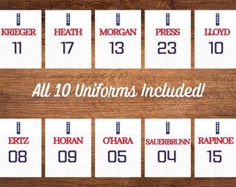 USWNT Player 2019 Jersey Print / Digital e imprimible / Descarga instantánea de arte mural