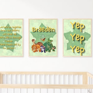 EDITABLE // Personalized Land Before Time Nursery Art // Instant Download // Digital and Printable