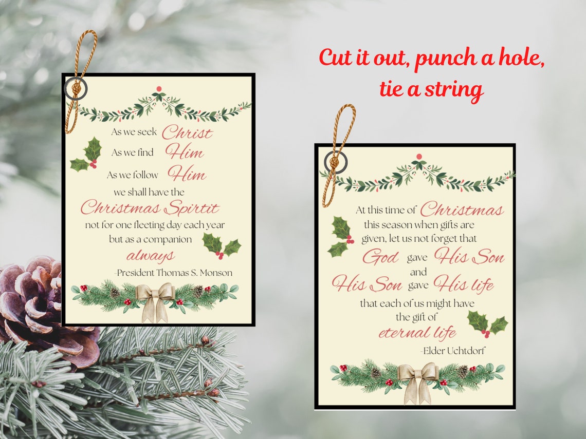 LDS Christmas Quote Gift Tag Printable // Uchtdorf // Monson // Instant ...