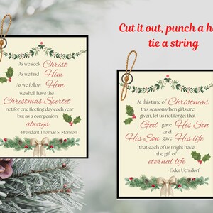 LDS Christmas Quote Gift Tag Printable // Uchtdorf // Monson // Instant ...