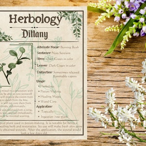 Herbology Chart Series 1 // Instant Download // Printable - Etsy