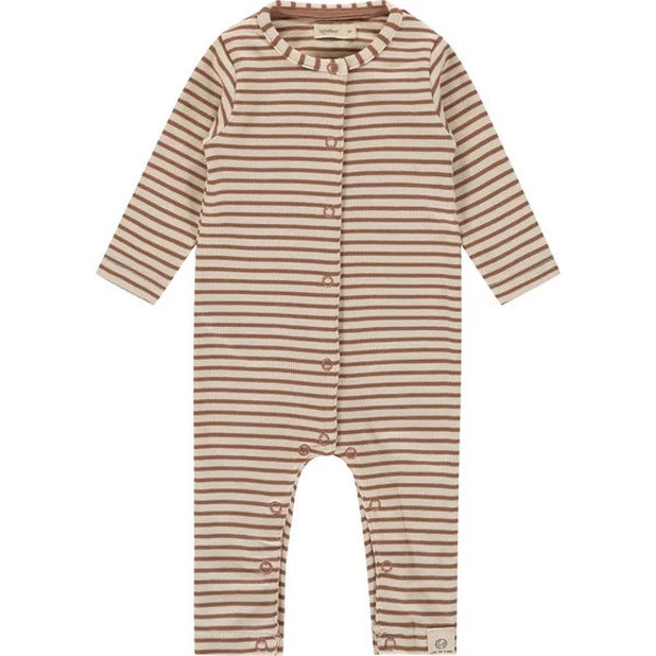 Knit stripped long sleeve mocha romper 6-9 months