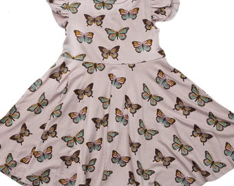 Butterfly Bamboo Twirl Dress Girl Dress 3-6 Months