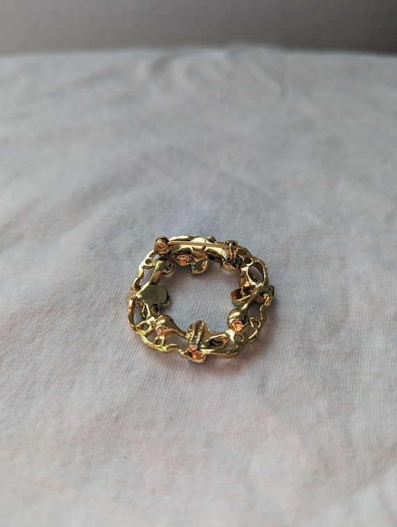 Wreath brooch, gold and pearl wreath brooch, gold… - image 4