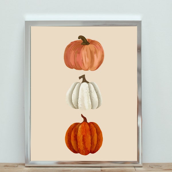 Fall Pumpkin Wall art print, Pumpkin art print on demand, Simplistic Pumpkin Design, Pumpkin fall wall decor