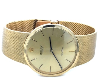 Vintage 18K Solid Yellow Gold Rolex Cellini 36 mm winding Watch