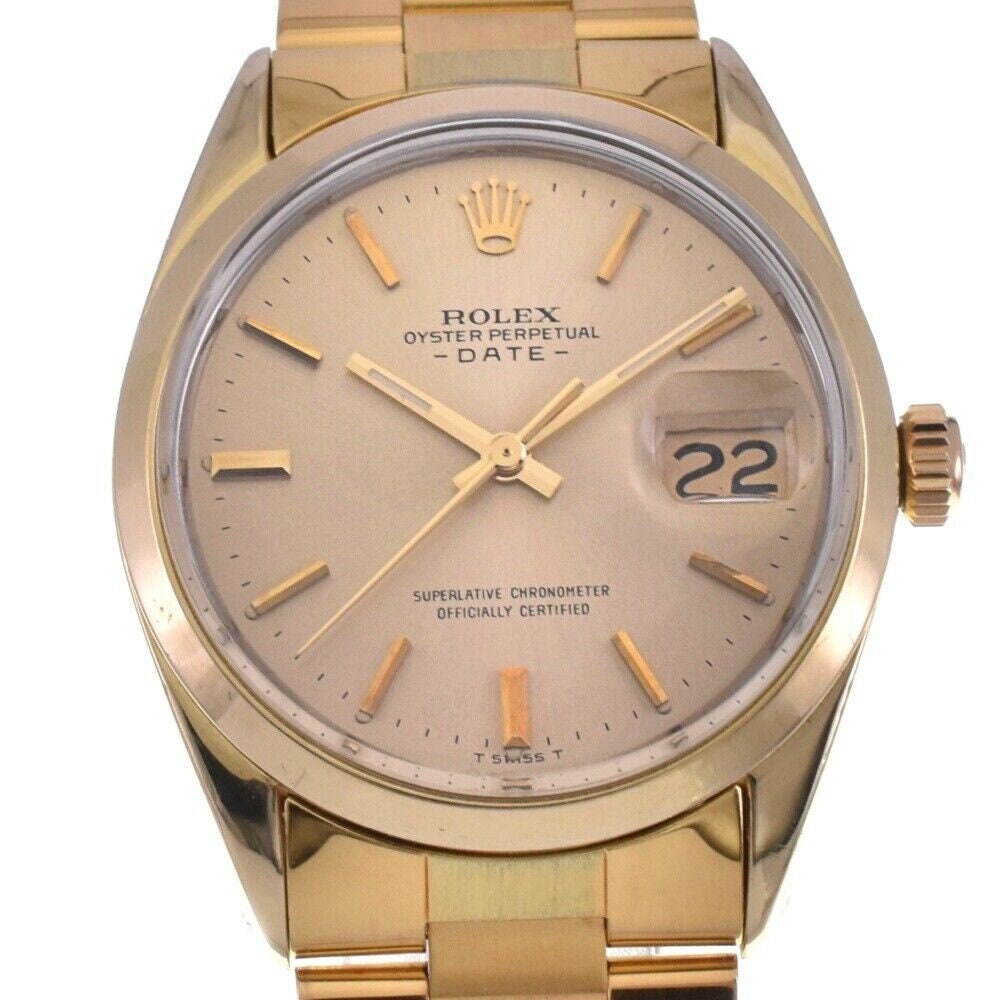 ROLEX Watch Oyster Perpetual Date 1550 Vintage Automatic Gold Plated Etsy