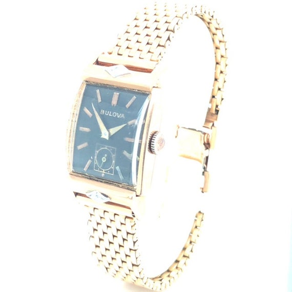 Vintage 14K Rose Gold and Diamond Bulova Wristwat… - image 3