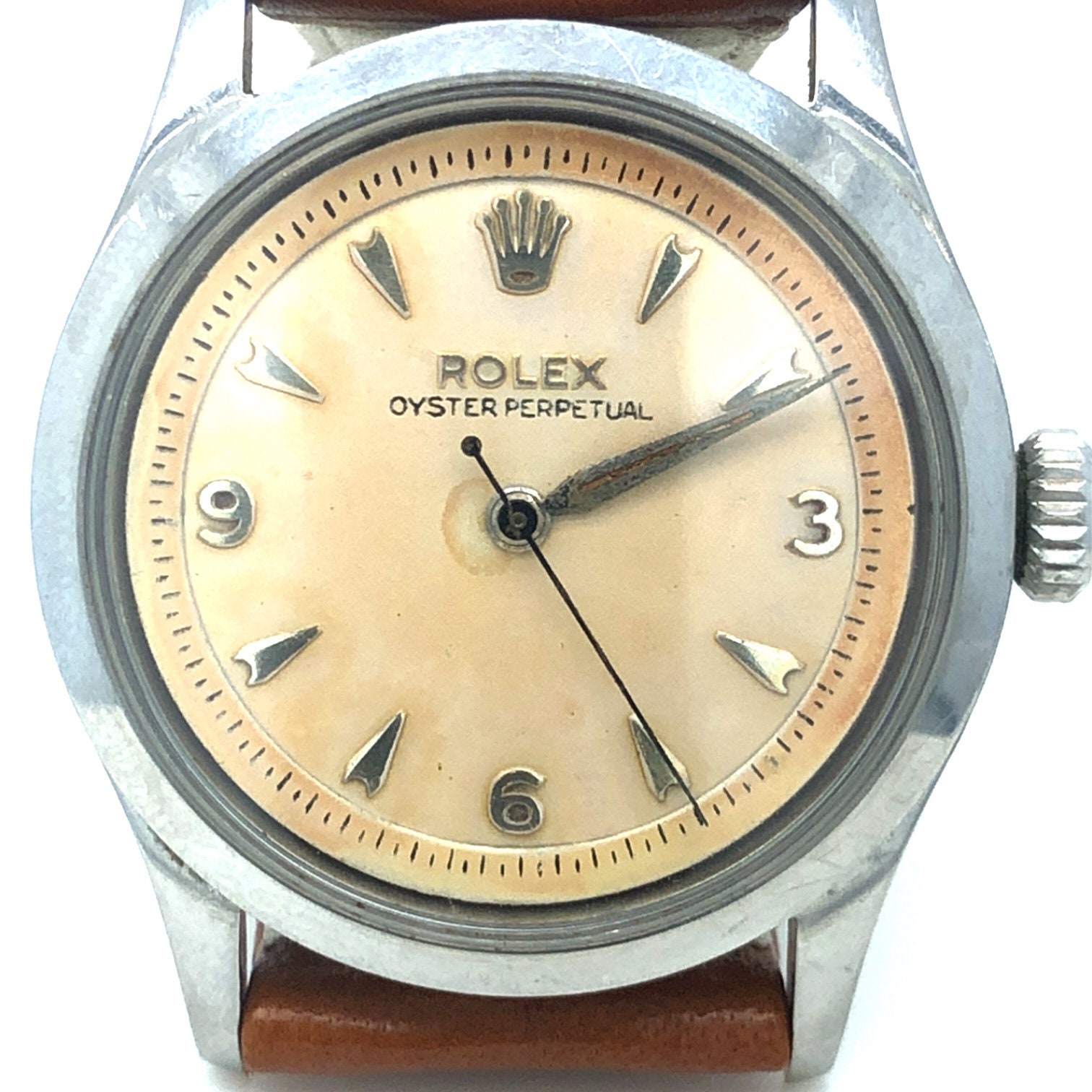 ROLEX Watch Semi Bubble Back 1954 Vintage Oyster Perpetual 6332 Stainless Steel