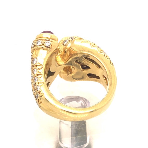 Pre-owned Double Bypass Ring 18Kt Gold with 3.80 … - image 3