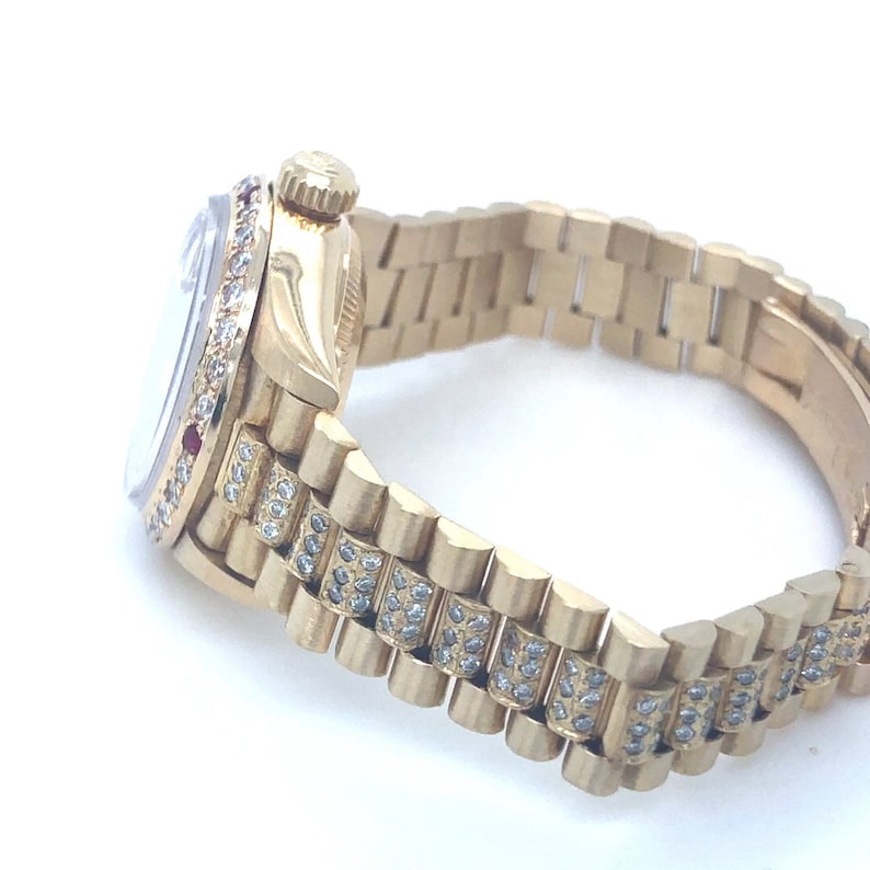 Rolex Watch Date Just Ladies President 18k Yellow Gold Diamond/ruby ...