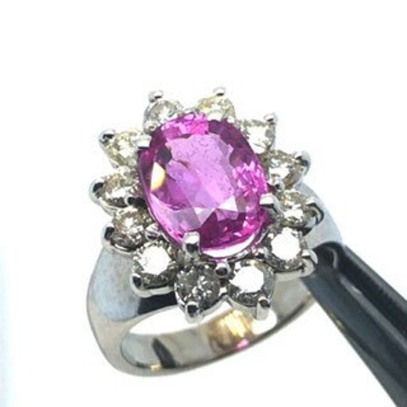 Vintage, 3.91 CTW. Natural Pink Ceylon Sapphire & 