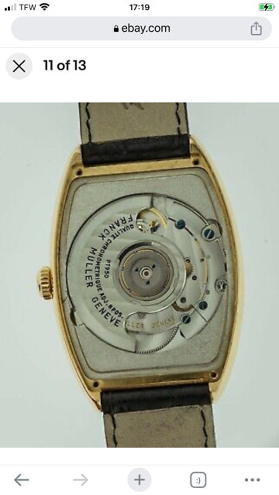 Franck Muller Cintree Curvex Platinum Rotor 18k Yellow Gold