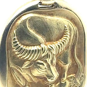 Vintage Cartier Paris 18k Yellow Gold Taurus Zodiac Sign Pendant