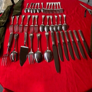 Vintage the Christofle 925 France Sterling Silver Flatware 6 Set Service 37 pieces Dinner