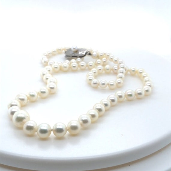 Vintage Mikimoto graduated pearl necklace lane Cr… - image 1