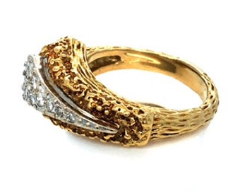 Vintage Snake Diamond ring in 18k Yellow and white solid gold