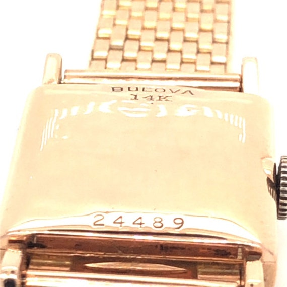 Vintage 14K Rose Gold and Diamond Bulova Wristwat… - image 9