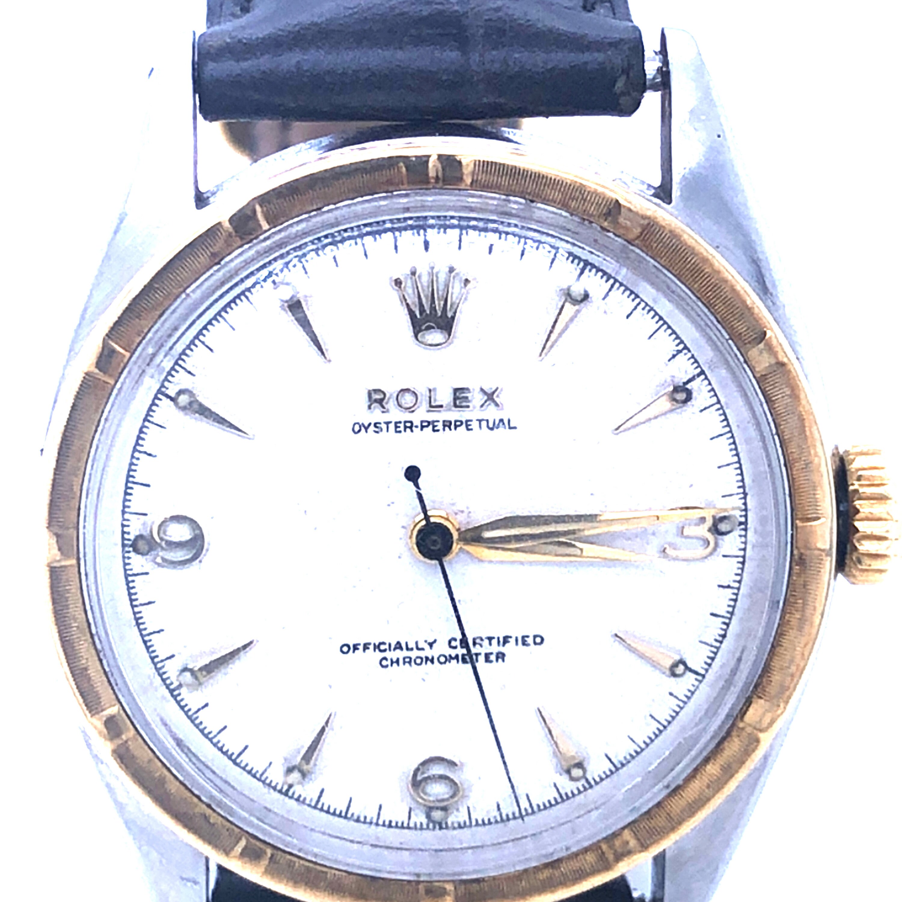 Vintage 33mm Rolex Stainless and 18 K Gold Bubble Back Oyster Perpetual Chronometer Model 6103 Etsy Canada