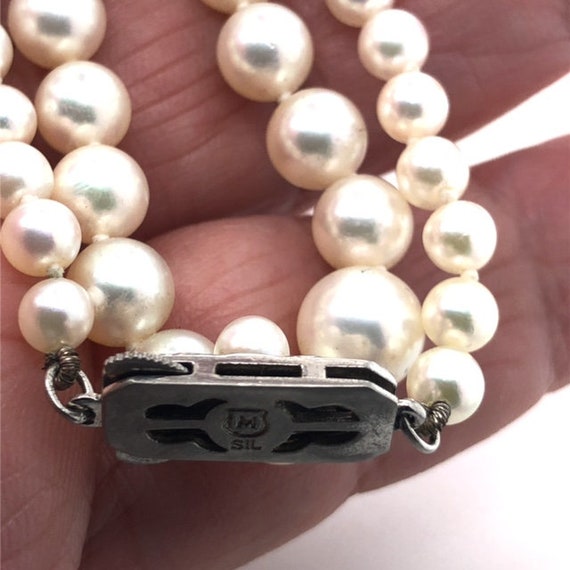 Vintage Mikimoto graduated pearl necklace lane Cr… - image 4