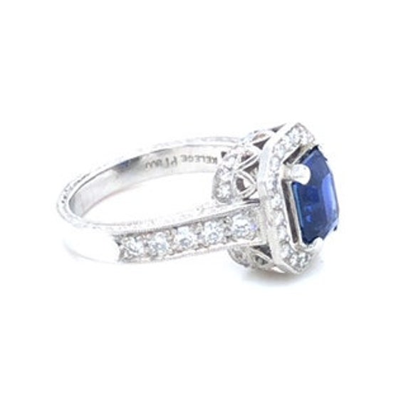 Jewelry.Platinum natural Royal Blue ceylon Sapphi… - image 2