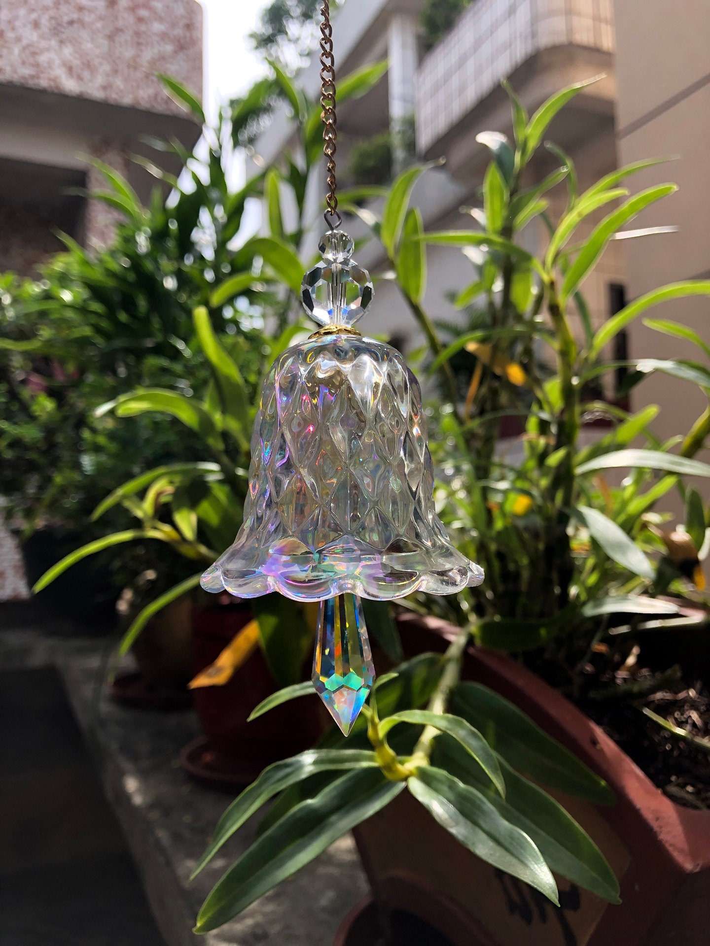 Crystal Beads Ball Pendant Sun Catcher Witchy Bell Suncatcher Prism Home  Decor
