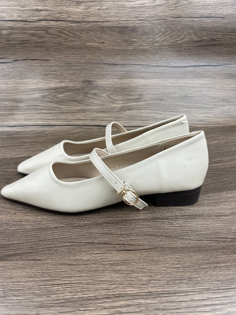 Zapatos de mujer hechos a mano, zapatos de mujer puntiagudos, zapatos, zapatos planos, zapatos de boda, zapatos Mary Jane, zapatos de mujer imagen 9