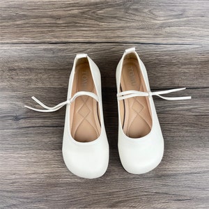 Scarpe a punta squadrata, scarpe da donna, scarpe Mary Jane, scarpe vintage, scarpe basse Beige