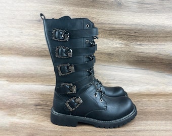 Boots, Knight boots, men's boots, leather boots, high boots, PU boots, metal boots, Combat Boots