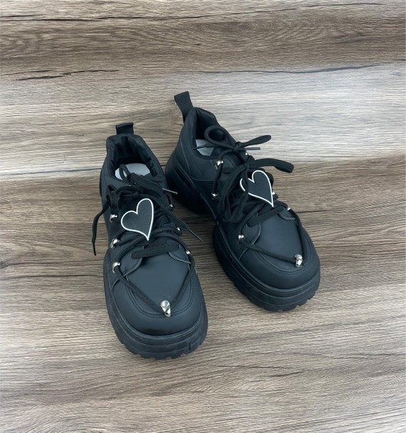 Thick soled black shoes best sale