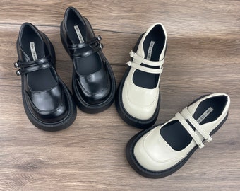 Mary Jane,Campus,kleine Lederschuhe, schwarze Mary Jane, dicksohlige Schuhe, JK Schuhe