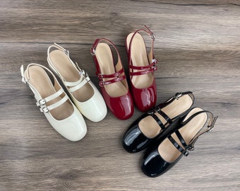 Mary Jane Schuhe, Vintage Schuhe, Sandalen, Damenschuhe, rote Schuhe, schwarze Schuhe, beige Mary Jane