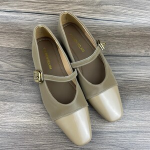 Women's shoes, retro shoes, Mary Jane women's shoes, flat shoes, red Mary Jane, black Mary Jane, small fragrant style Khaki