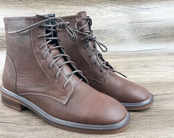 Stivali retrò, scarpe basse, scarpe fatte a mano, stivali da donna, stivali, stivali in pelle, stivali con punta quadrata
