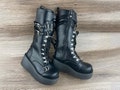 Motorcycle boots, Knight boots, Punk boots, Thick soled boots, Dark Curt style Spicy Girls mid length boots, Women's boots product logo